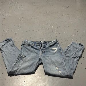 Pistola High Rise Distressed Blue Jeans